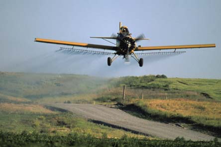 plane spraying pesticides